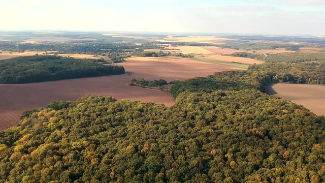 Aerial view  near Belsk, Ukraine. A vast city believed to be the Scythian capital Gelonus described by Herodotus