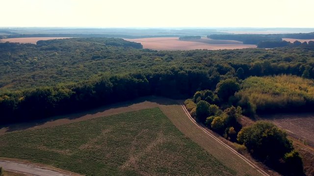 Aerial view  near Belsk, Ukraine. A vast city believed to be the Scythian capital Gelonus described by Herodotus