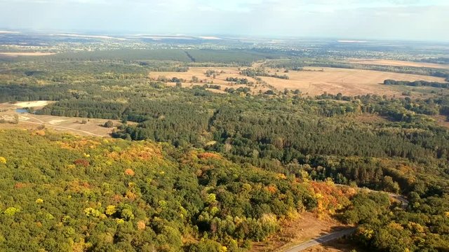 Aerial view  near Belsk, Ukraine. A vast city believed to be the Scythian capital Gelonus described by Herodotus