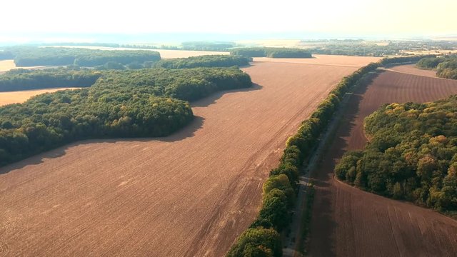 Aerial view  near Belsk, Ukraine. A vast city believed to be the Scythian capital Gelonus described by Herodotus