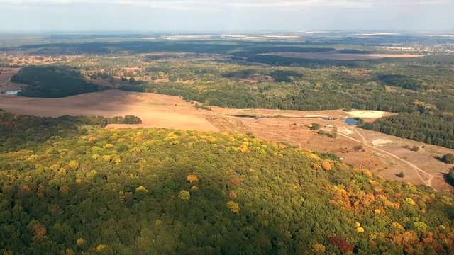 Aerial view  near Belsk, Ukraine. A vast city believed to be the Scythian capital Gelonus described by Herodotus