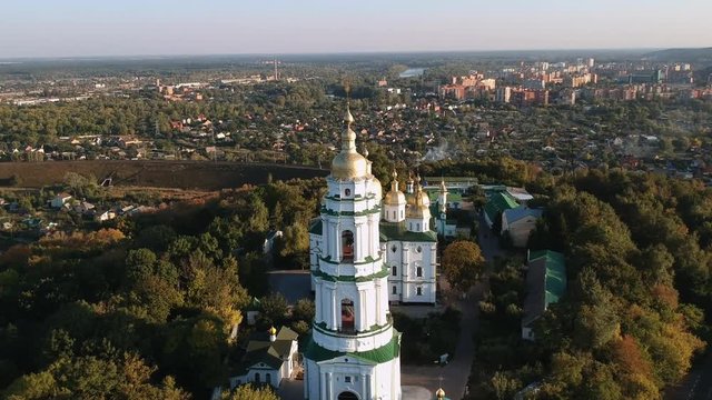 Aerial view on Holy Cross Convent in Poltava, Ukraine