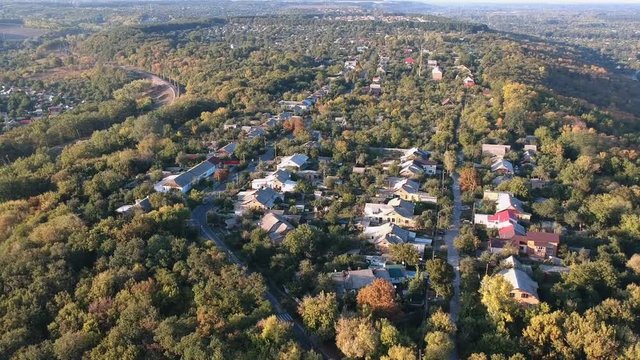 Aerial view on Holy Cross Convent in Poltava, Ukraine