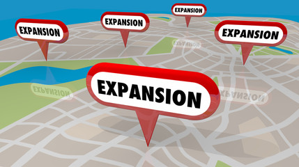 Expansion New Locations Map Pins Opening More 3d Illustration