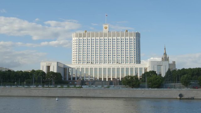 Government of Russian Federation building (White house) and a river - Moscow, Russia