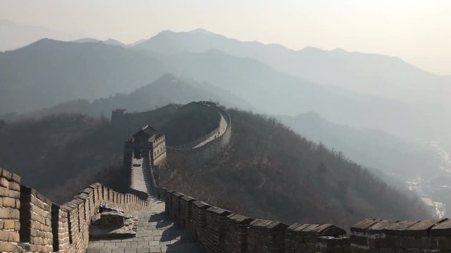The Great Wall of China photographed during daytime without any tourists.