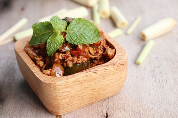 chili spicy minced pork