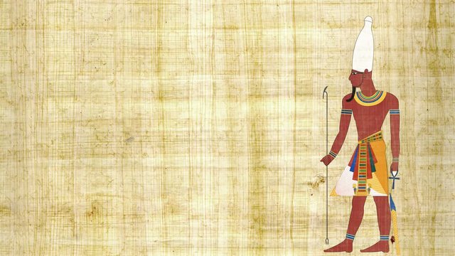 Upper Egypt Pharaoh on a Papyrus Background