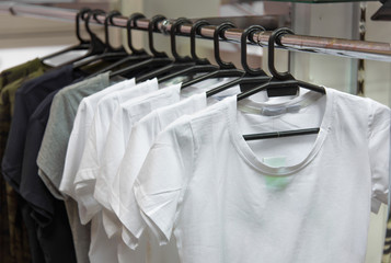 T-shirts on a hanger