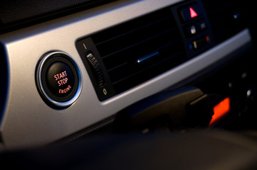 Start and Stop Starter Button in a Modern Automobile