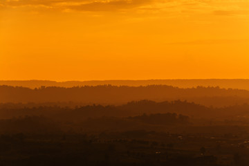 The sky in Twilight time with Layers of mountain