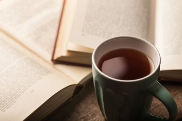 Book and tea.