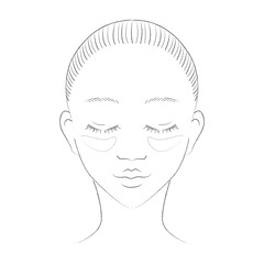 Illustration of a young woman packing her eyes