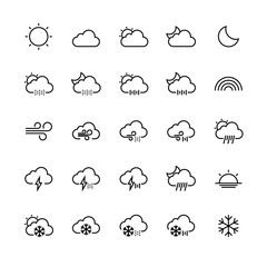 Weather outline icon set