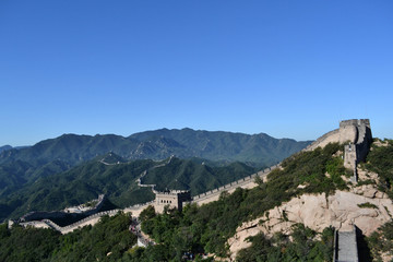 Fototapeta na wymiar A far-away look to Great Wall of China. Pic was taken in Badaling, September 2017