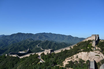 Fototapeta na wymiar A far-away look to Great Wall of China. Pic was taken in Badaling, September 2017