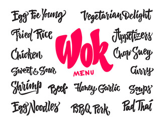 wok food lettering