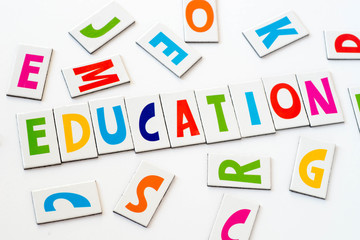 word education  made of colorful letters