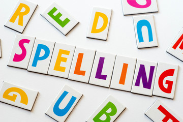 word spelling made of colorful letters