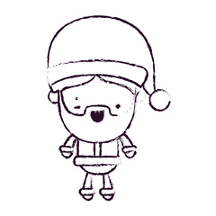 santa claus cartoon full body wink eye expression blurred silhouette on white background