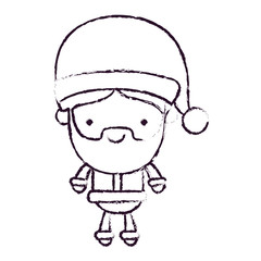 santa claus cartoon full body smiling expression blurred silhouette on white background