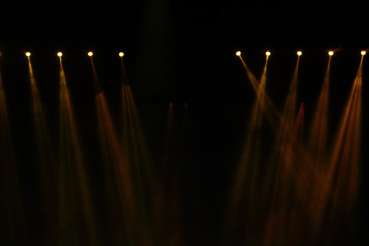Performance moving lighting on construction light beam ray