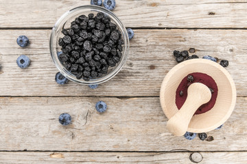 Blueberry Powder, selective focus