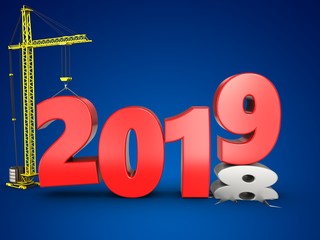 3d 2019 year with crane
