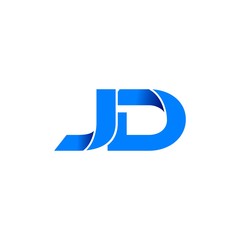 jd logo initial logo vector modern blue fold style