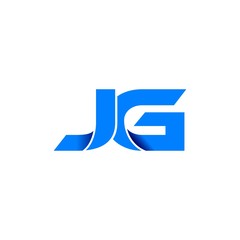 jg logo initial logo vector modern blue fold style