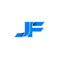 jf logo initial logo vector modern blue fold style
