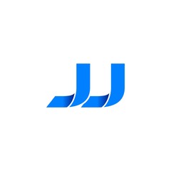 jj logo initial logo vector modern blue fold style