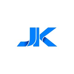jk logo initial logo vector modern blue fold style