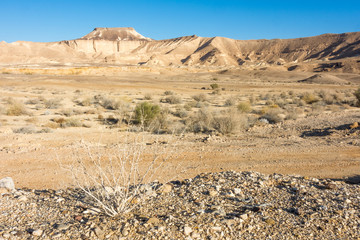 Rock formations in  the Southern Israel Negev Desert