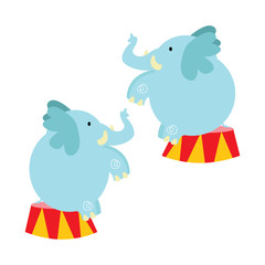 Elephant Circus Cartoon Vector Illustration