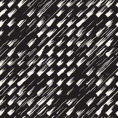 Vector seamless pattern with stripes and strokes. Black and white background with ink line elements. Hand painted grunge texture.