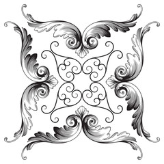 Fototapeta premium Classical baroque ornament vector 