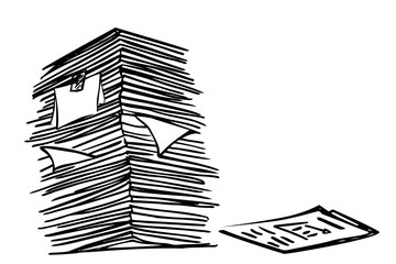 Stack of Paper, isolated on white