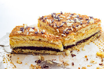 Cream cake with hazelnuts