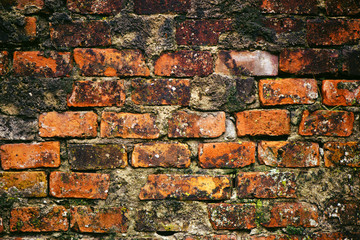 Weather worn brick wall