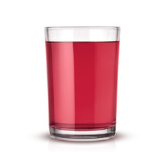 Cherry juice isolated on a white background