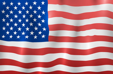 Fototapeta premium Independence day USA flags United States american symbol freedom national sign vector illustration