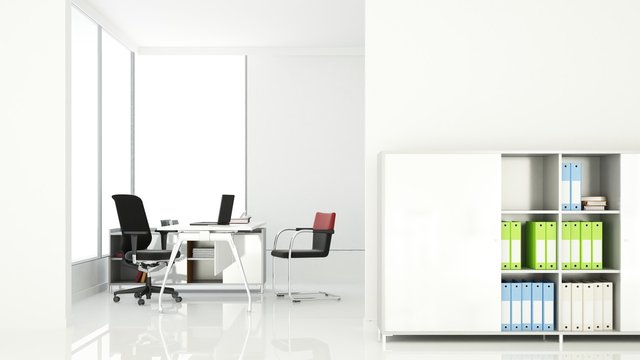 The interior office space wall decoration empty - 3D Rendering