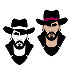 hipster head face vector illustration black silhouette