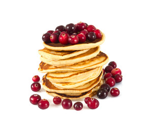 stack of pancakes isolated on white