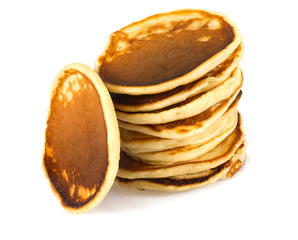 stack of pancakes isolated on white