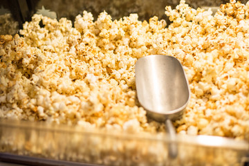 popcorn and ice Scoop in popcorn cabinet.