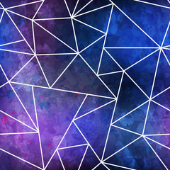Purple triangle seamless pattern with grunge effect