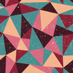 Triangle seamless pattern with grunge effect