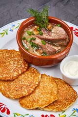 potato pancakes with meat